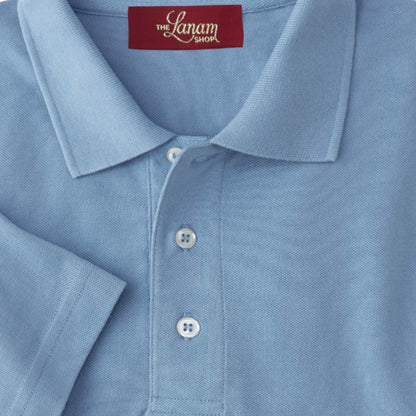 Men Short Sleeve Pima Cotton Pique Polo | Carolina Blue