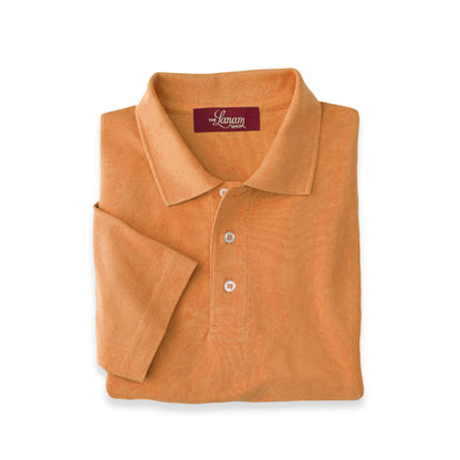 Men Short Sleeve Pima Cotton Pique Polo | Faded Orange