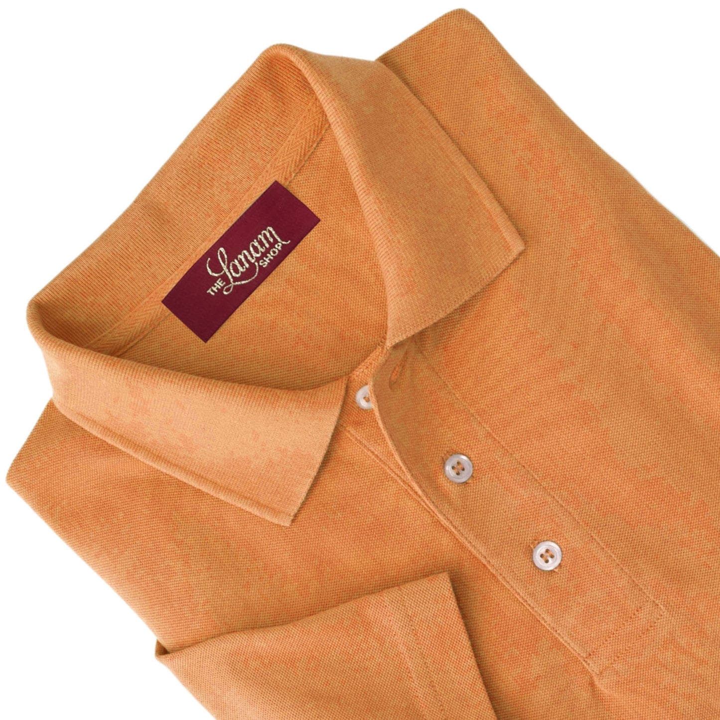 Men Short Sleeve Pima Cotton Pique Polo | Faded Orange