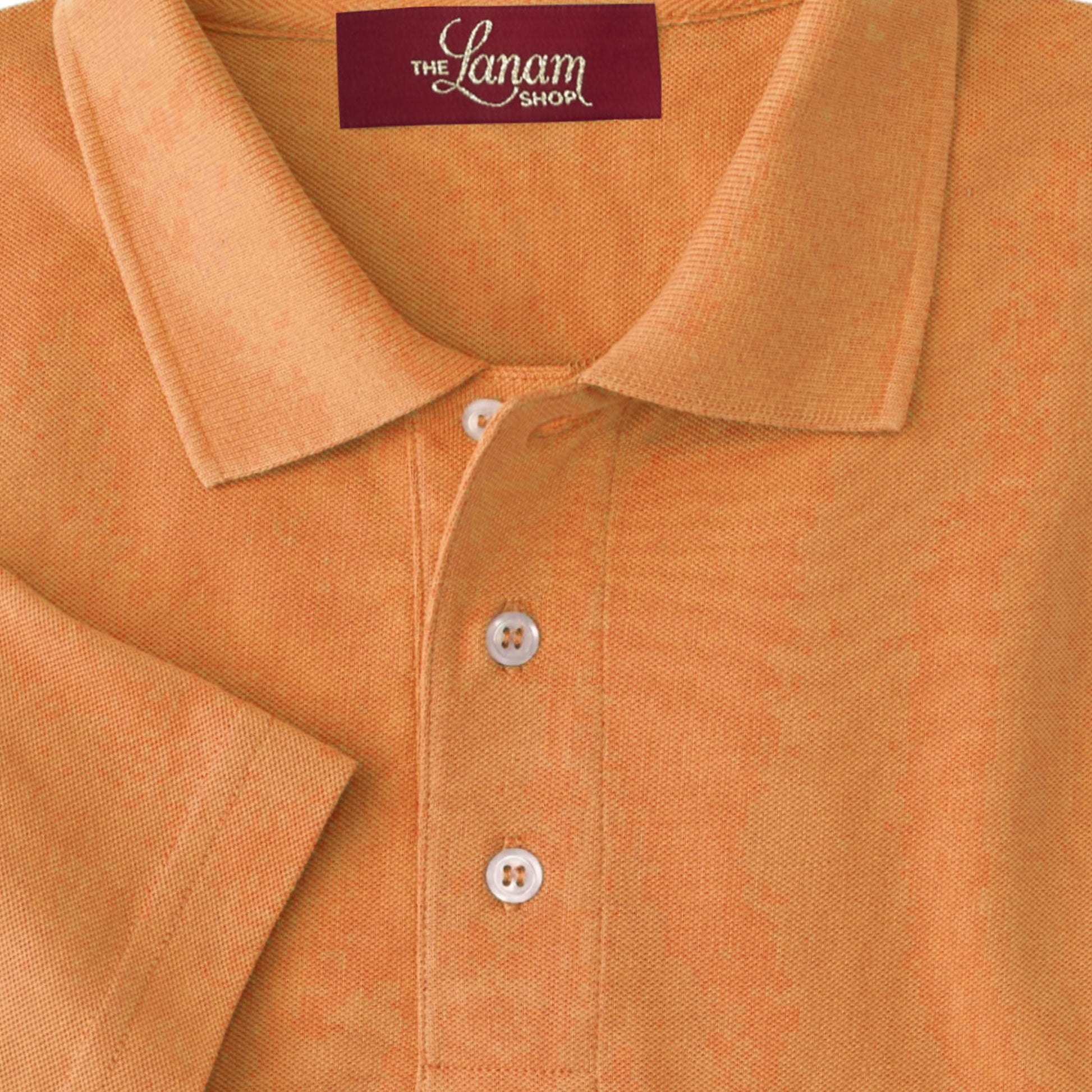 Men Short Sleeve Pima Cotton Pique Polo | Faded Orange