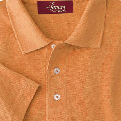 Men Short Sleeve Pima Cotton Pique Polo | Faded Orange