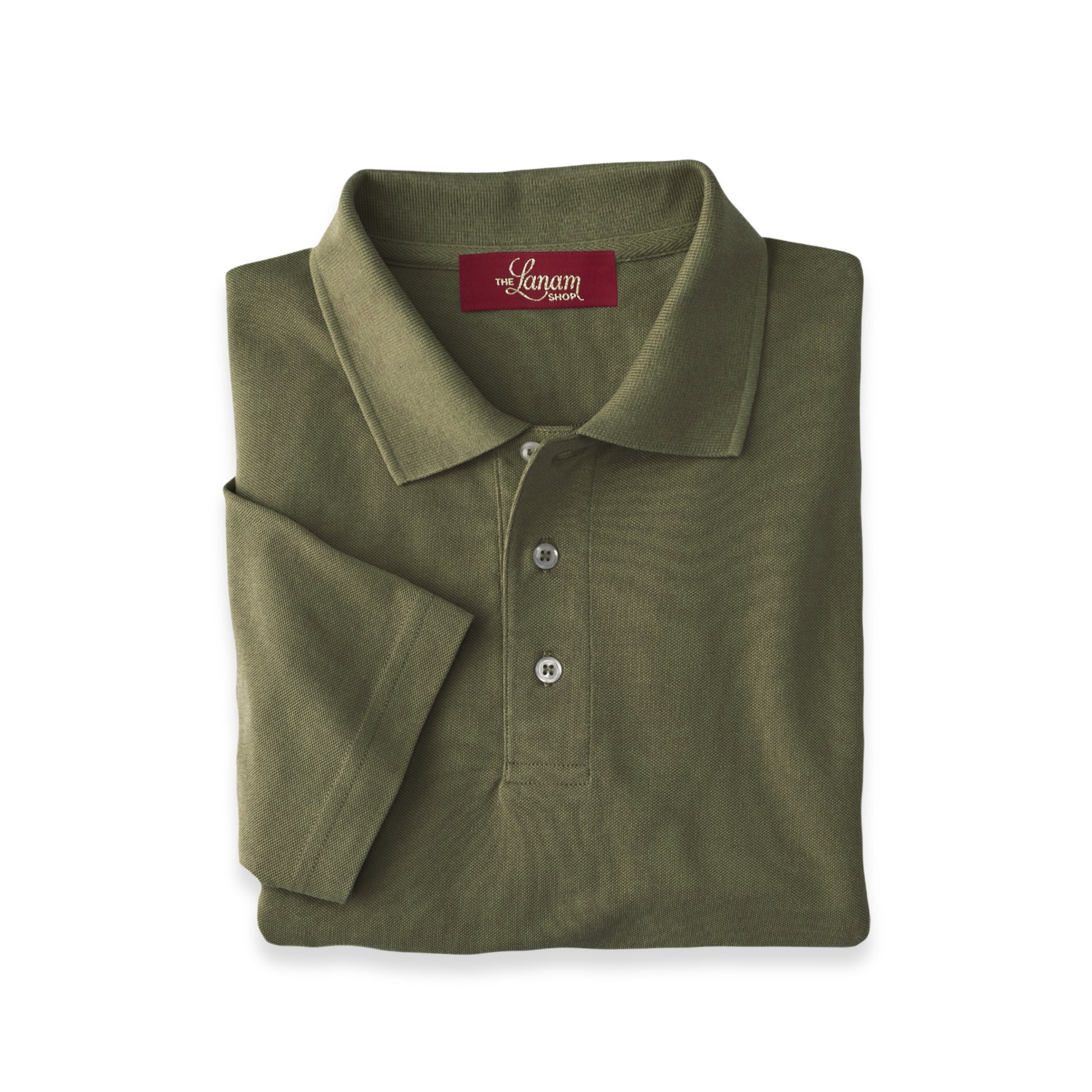 Men Short Sleeve Pima Cotton Pique Polo | Olive