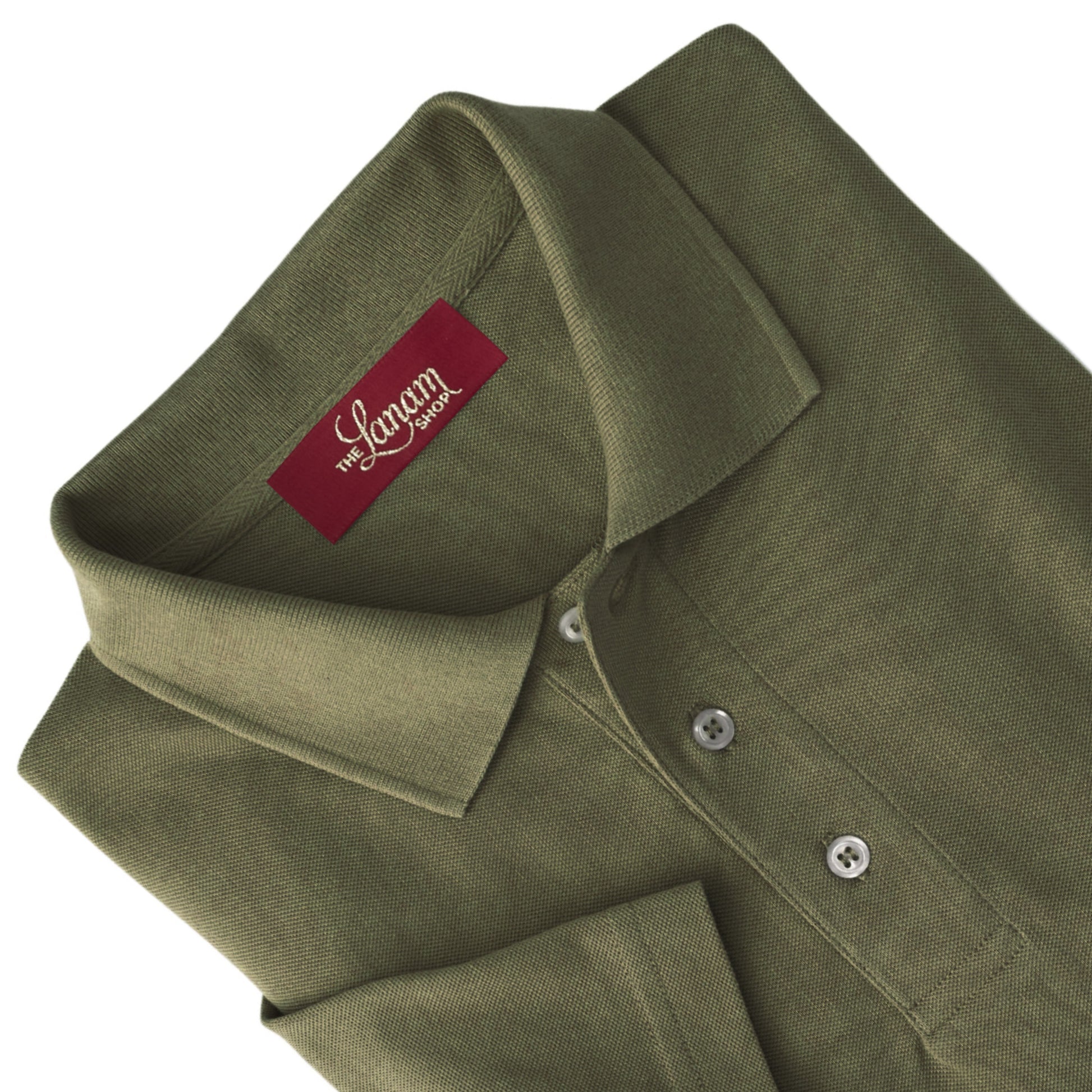 Men Short Sleeve Pima Cotton Pique Polo | Olive