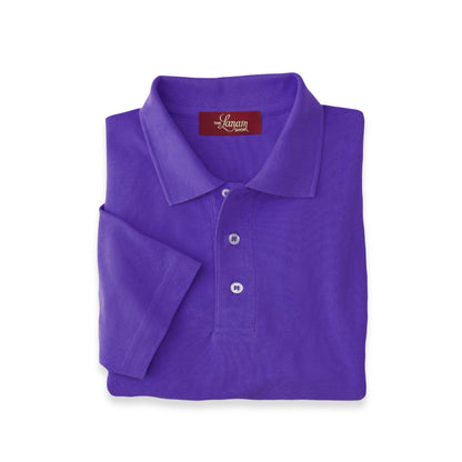 Men Short Sleeve Pima Cotton Pique Polo | Purple