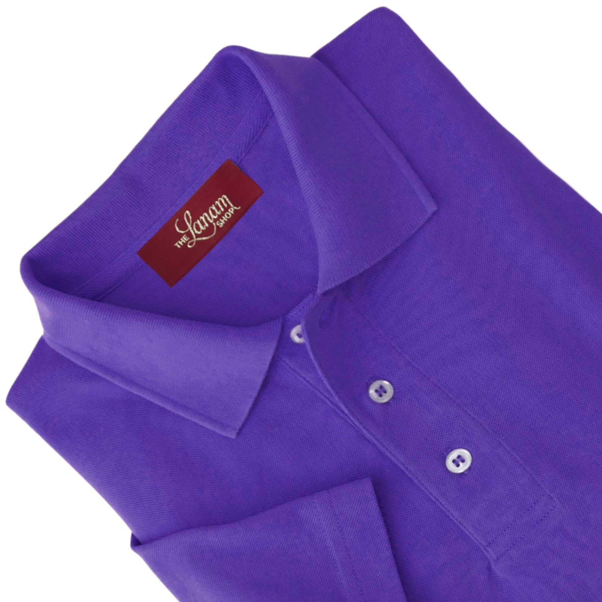 Men Short Sleeve Pima Cotton Pique Polo | Purple