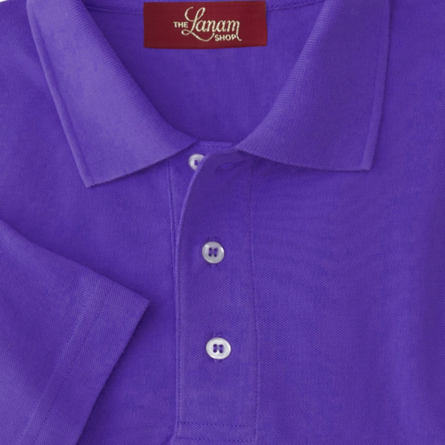 Men Short Sleeve Pima Cotton Pique Polo | Purple