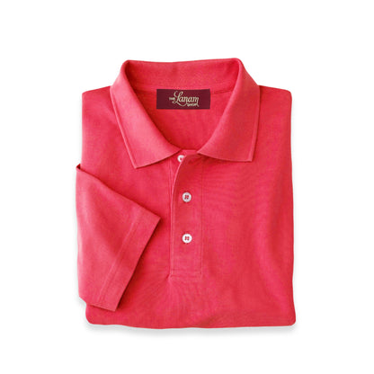 Men Short Sleeve Pima Cotton Pique Polo | Raspberry