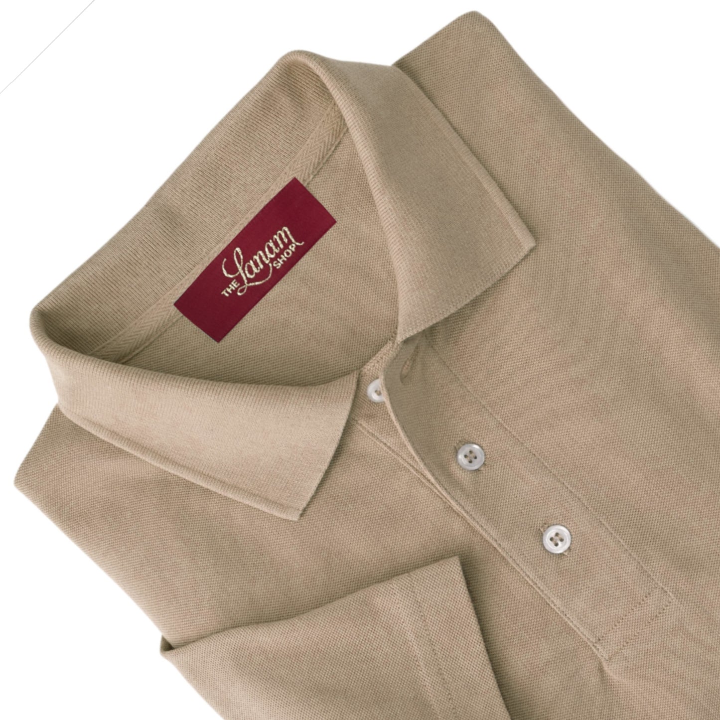 Men Short Sleeve Pima Cotton Pique Polo | Tan