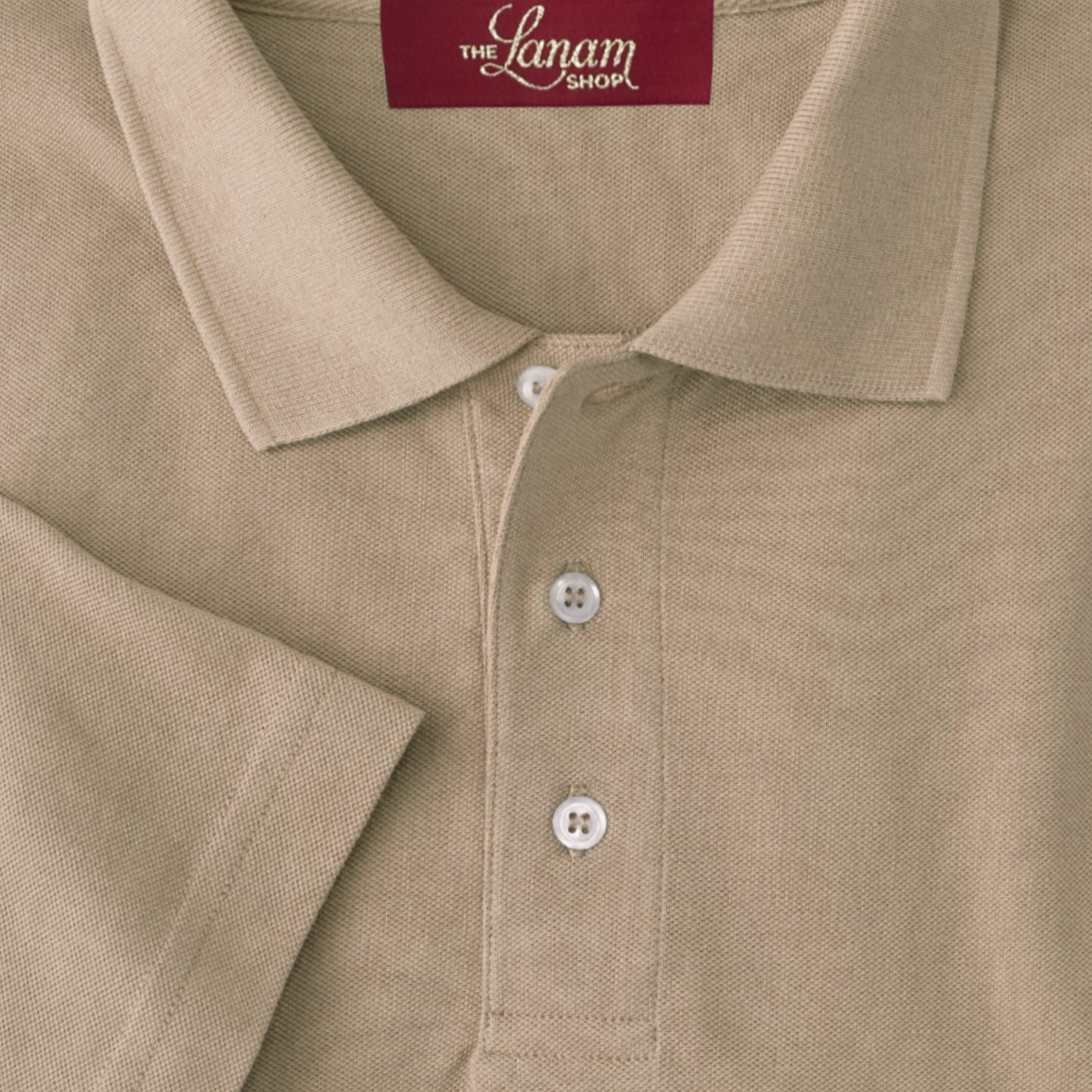 Men Short Sleeve Pima Cotton Pique Polo | Tan