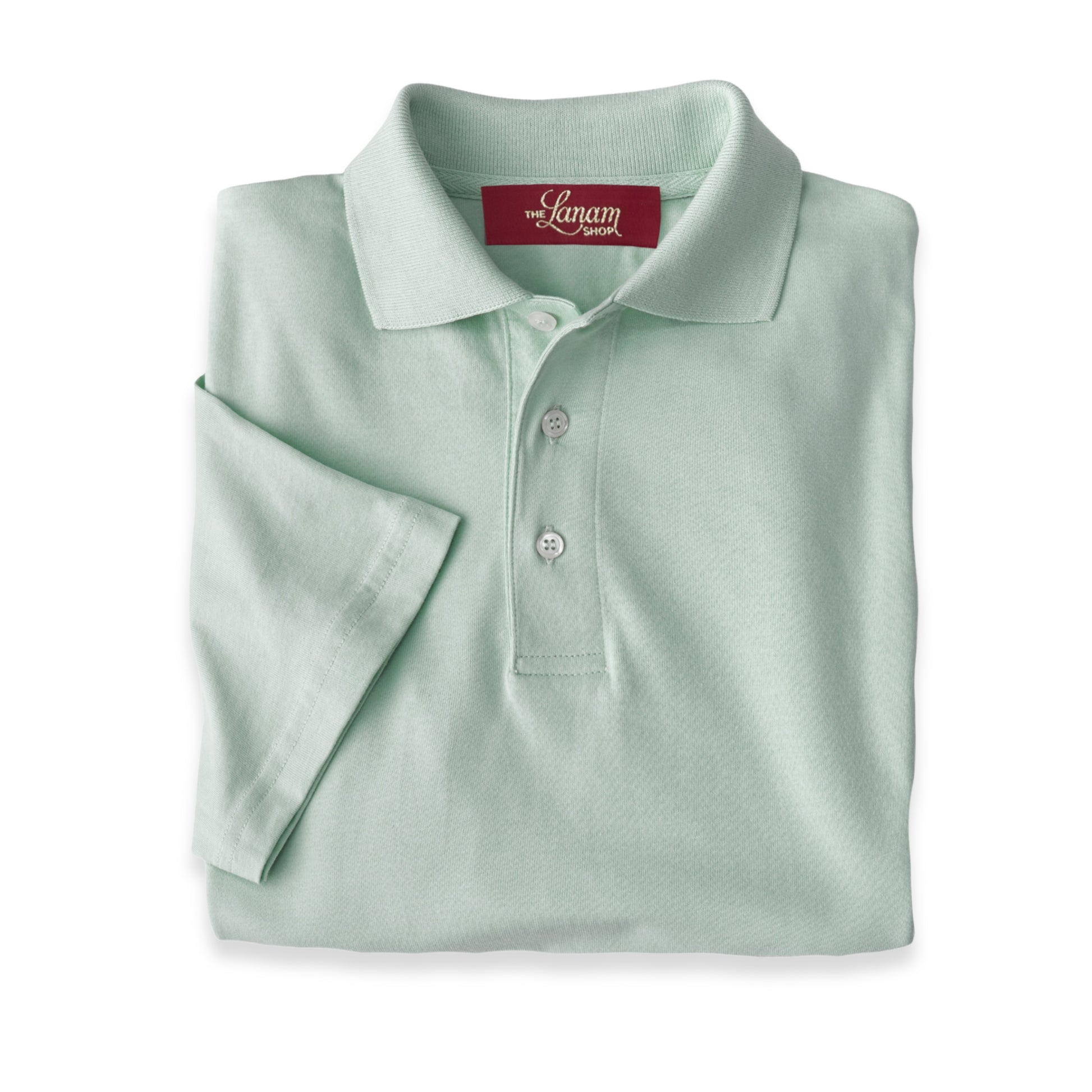 Men's Short Sleeve Pima Cotton Jersey Polo | Light Sage Green
