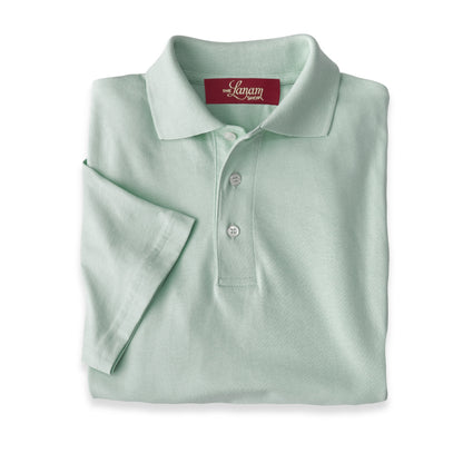 Men's Short Sleeve Pima Cotton Jersey Polo | Light Sage Green