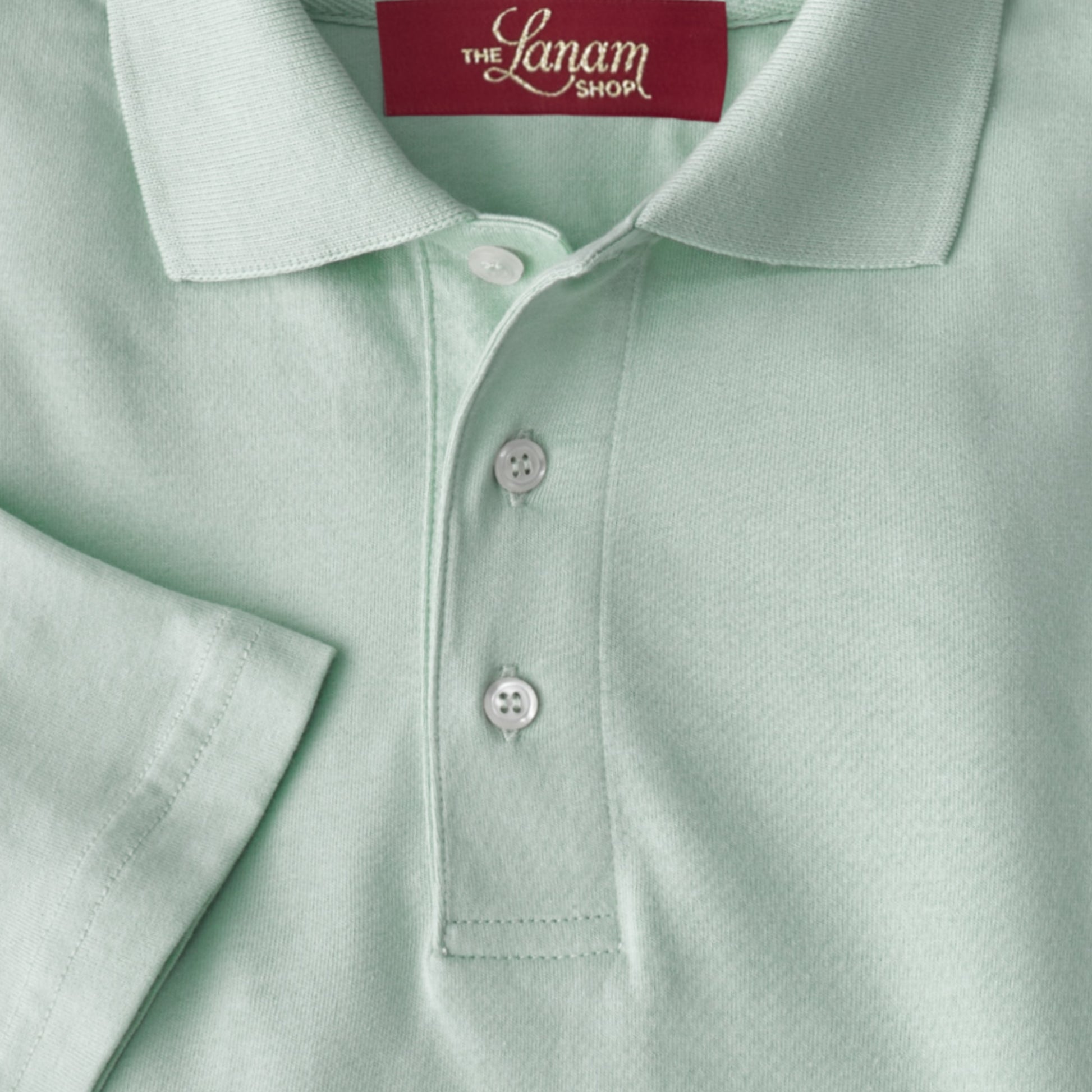 Men's Short Sleeve Pima Cotton Jersey Polo | Light Sage Green