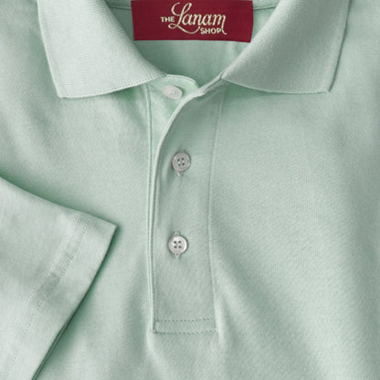 Men's Short Sleeve Pima Cotton Jersey Polo | Light Sage Green