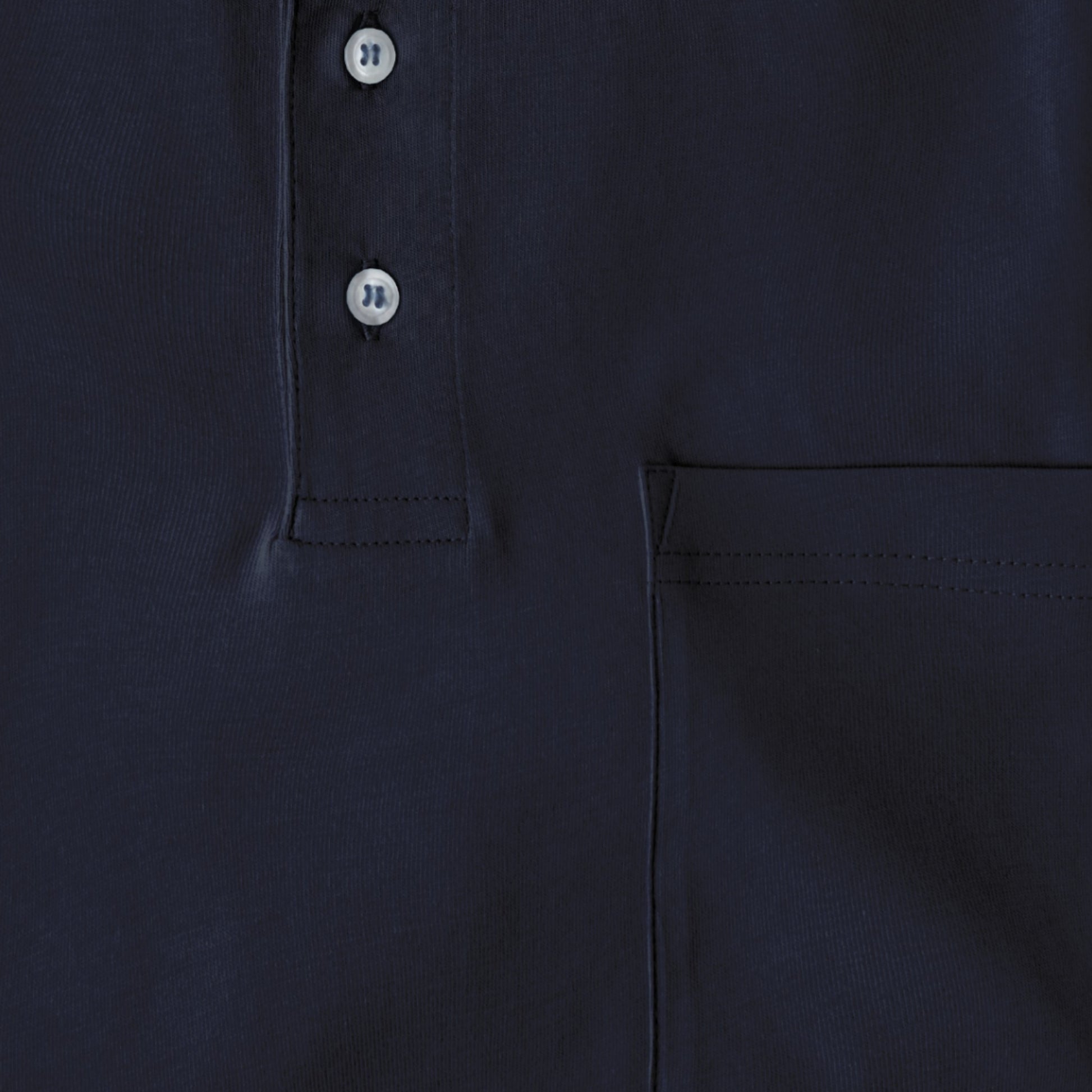 Men's Short Sleeve Pima Cotton Jersey Polo with Pocket | Navy Blue