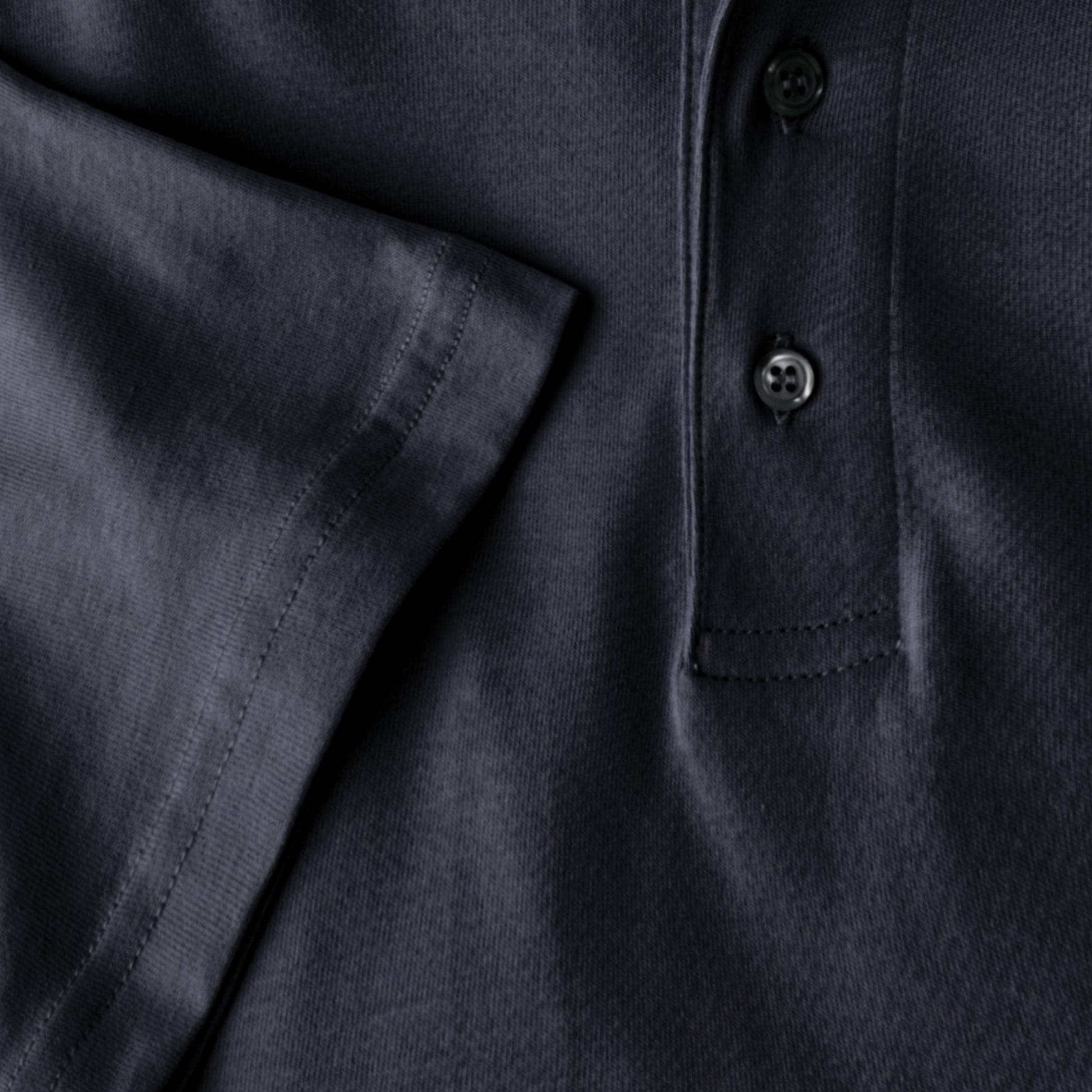 Men's Short Sleeve Pima Cotton Jersey Polo with Pocket | Navy Blue