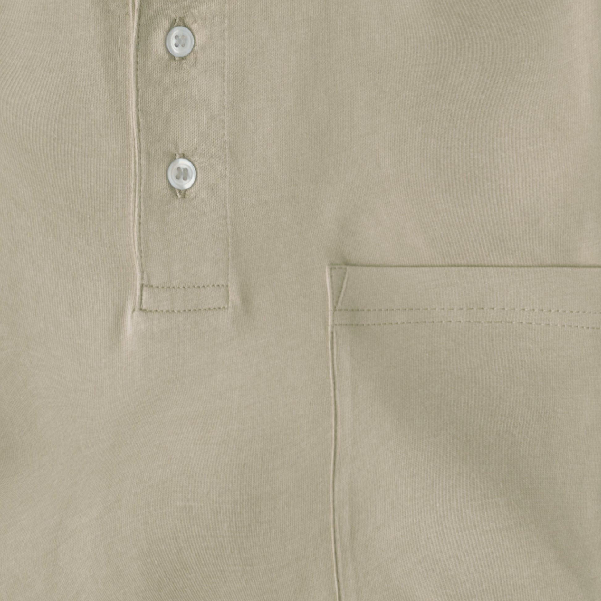 Men's Short Sleeve Pima Cotton Jersey Polo with Pocket | Oatmeal