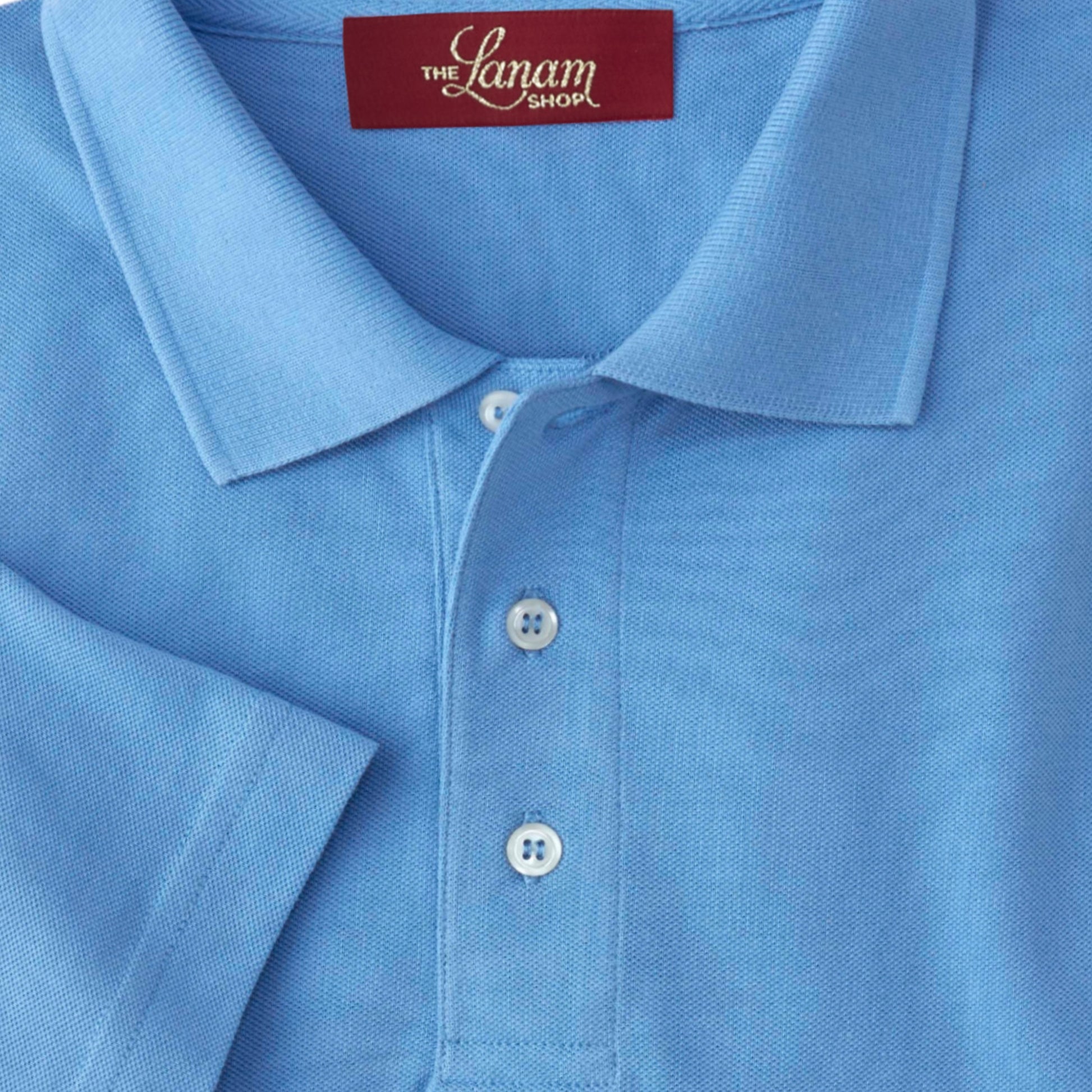 Men Short Sleeve Pima Cotton Pique Polo | Coastal Blue