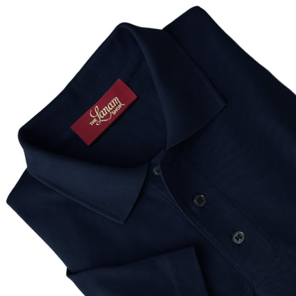 Men Short Sleeve Pima Cotton Pique Polo | Navy Blue