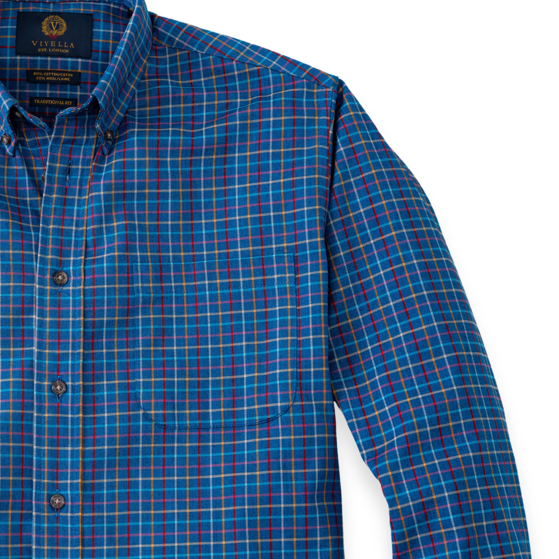 Men's Aqua Tattersall Viyella Shirt