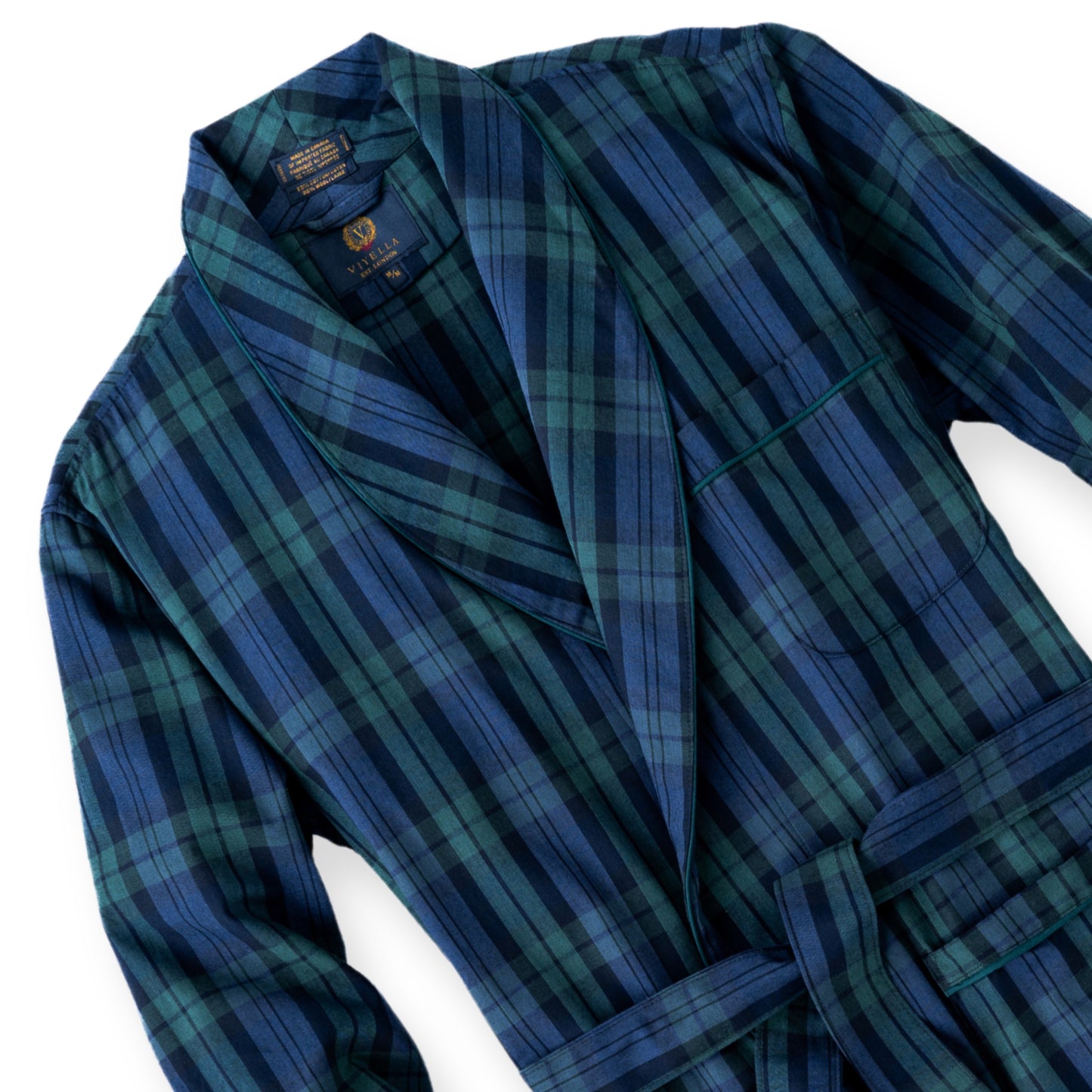 Men's Black Watch Plaid Viyella Robe