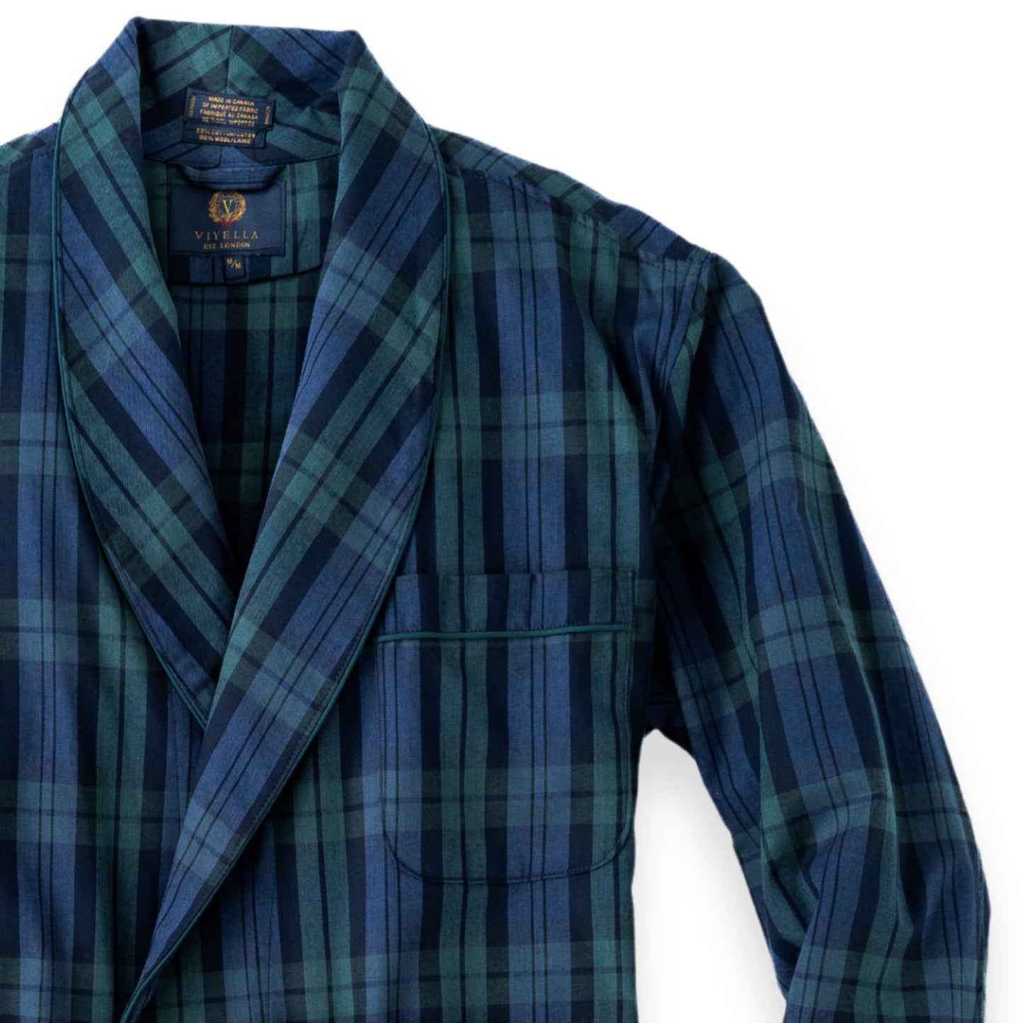 Men's Black Watch Plaid Viyella Robe