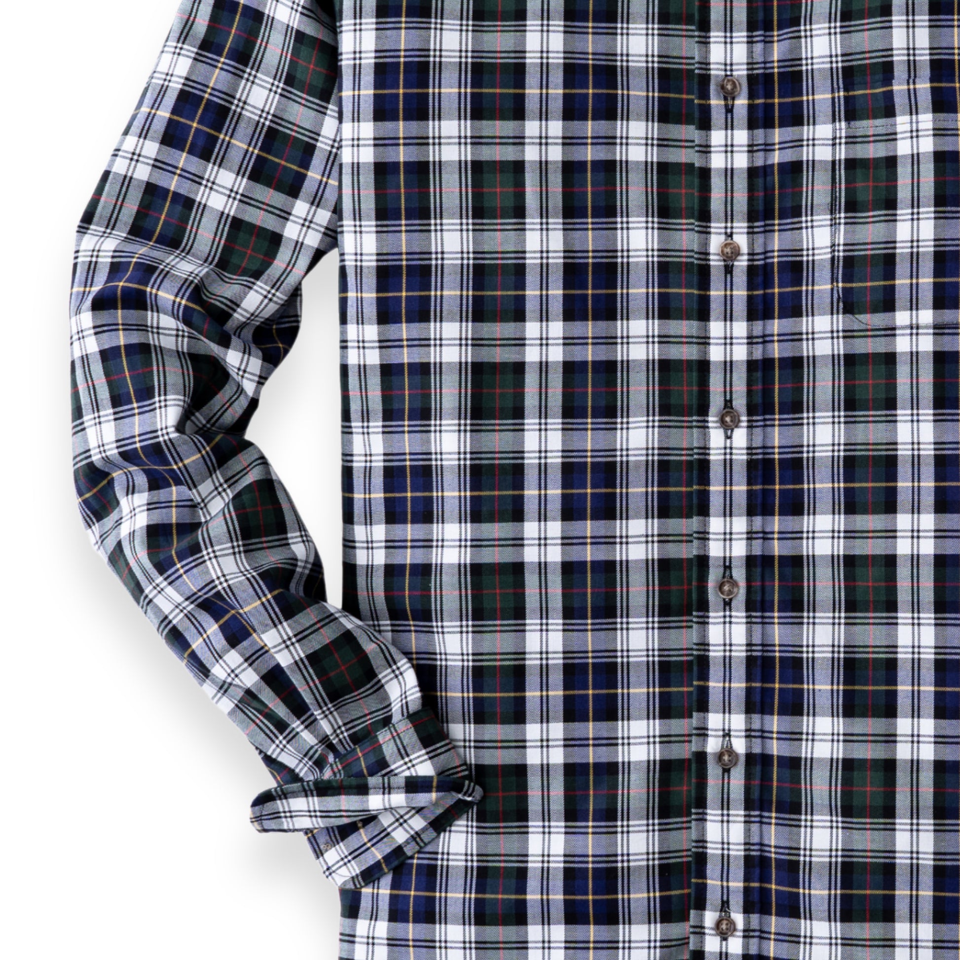 Men's Brunswick and Navy Plaid Viyella Shirt