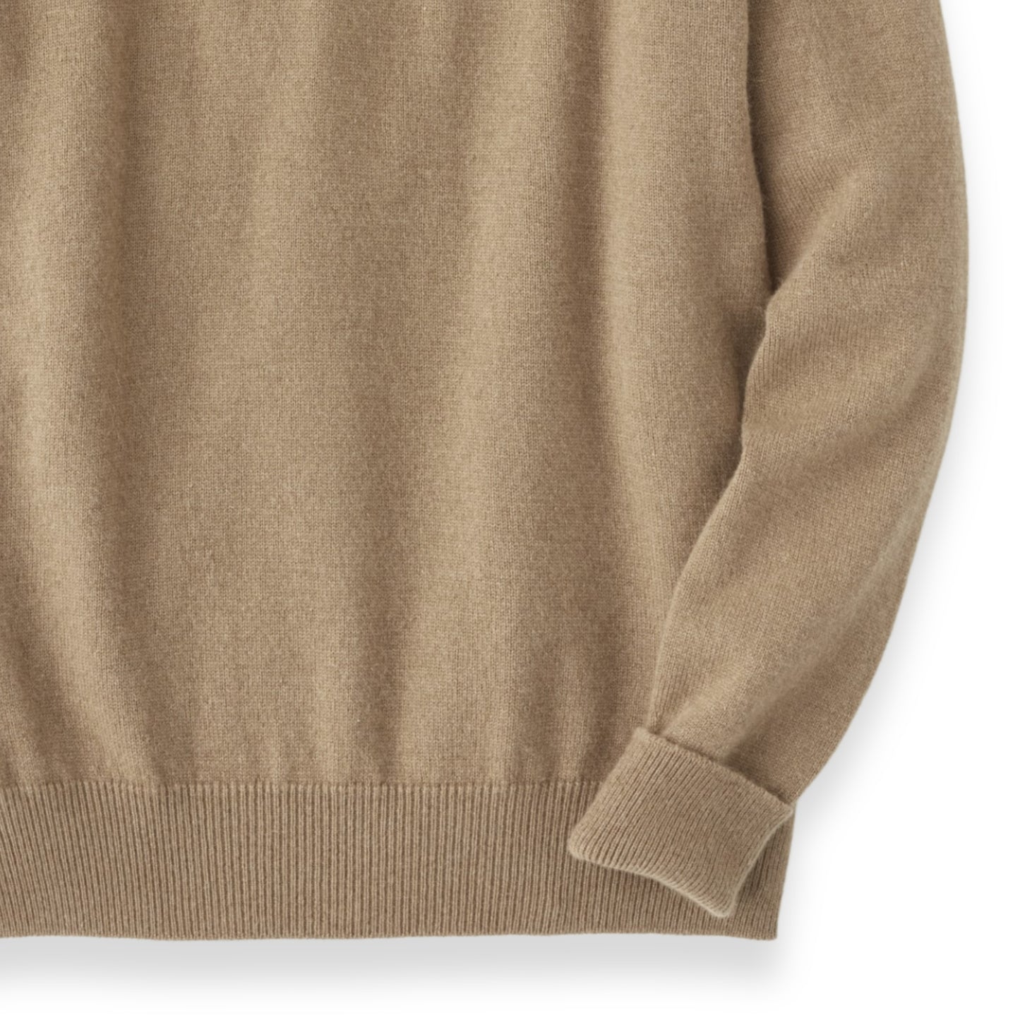 Men's Camel Hair Polo Sweater with Saddle Shoulder