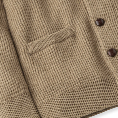 Men's Camel Hair Shawl Collar Cardigan