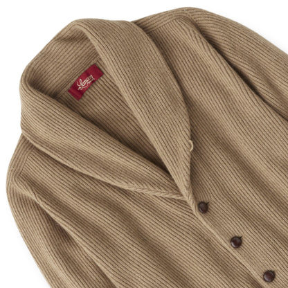 Men's Camel Hair Shawl Collar Cardigan