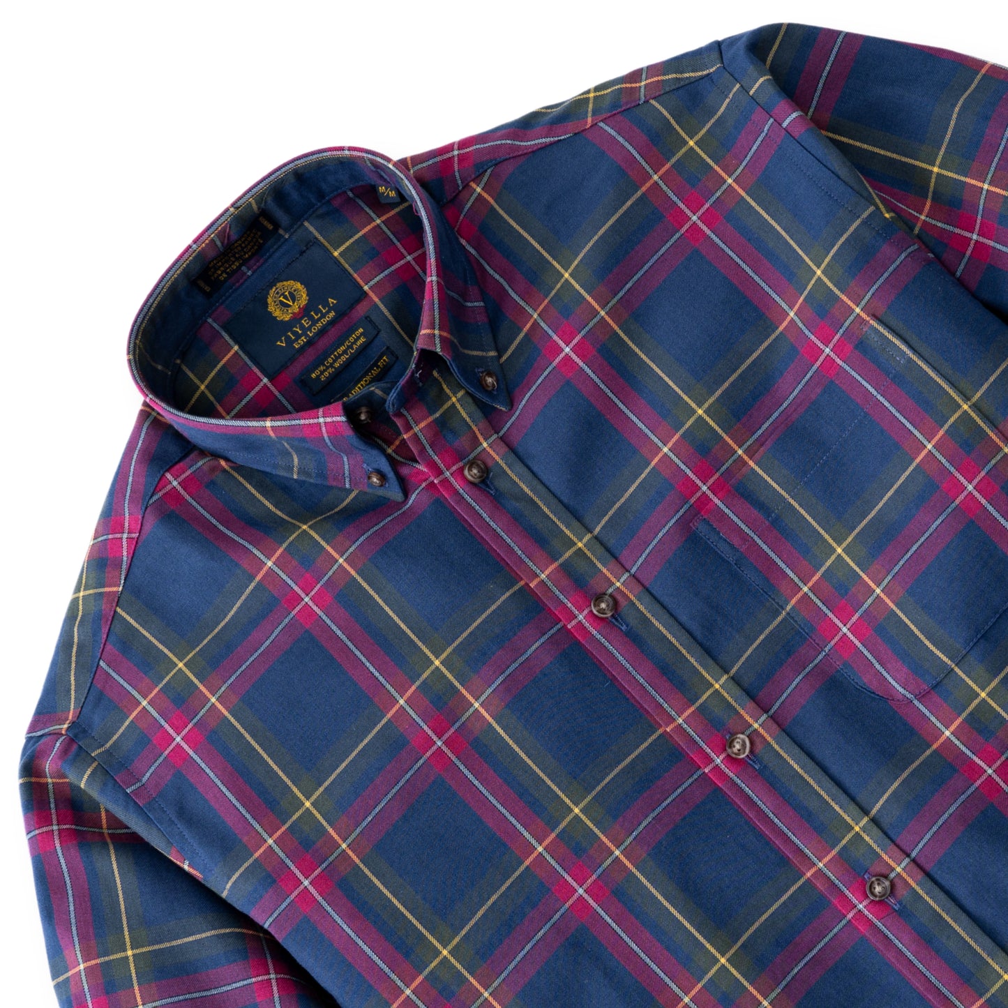 Men's Captain's Navy Plaid Viyella Shirt