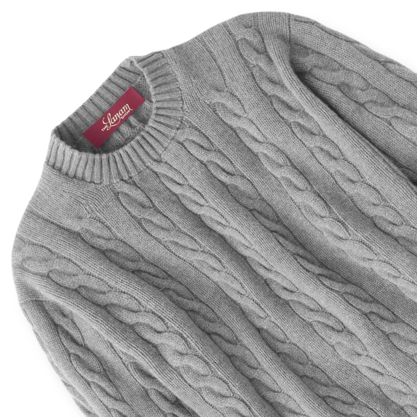 Cashmere Cable Knit Crew Neck Sweater