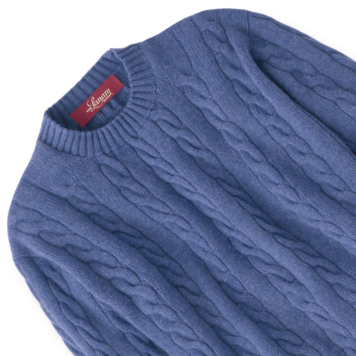 Cashmere Cable Knit Crew Neck Sweater