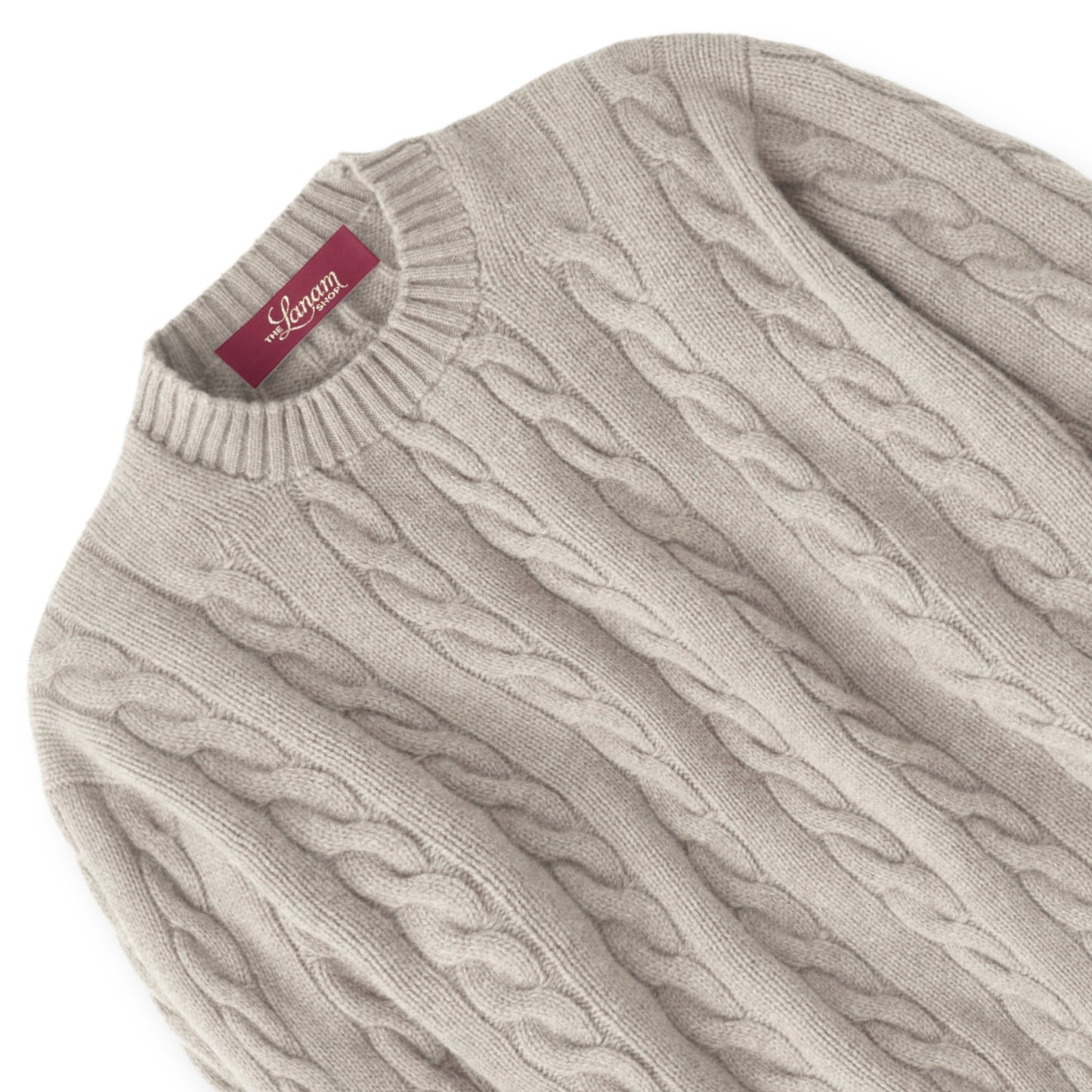 Cashmere Cable Knit Crew Neck Sweater