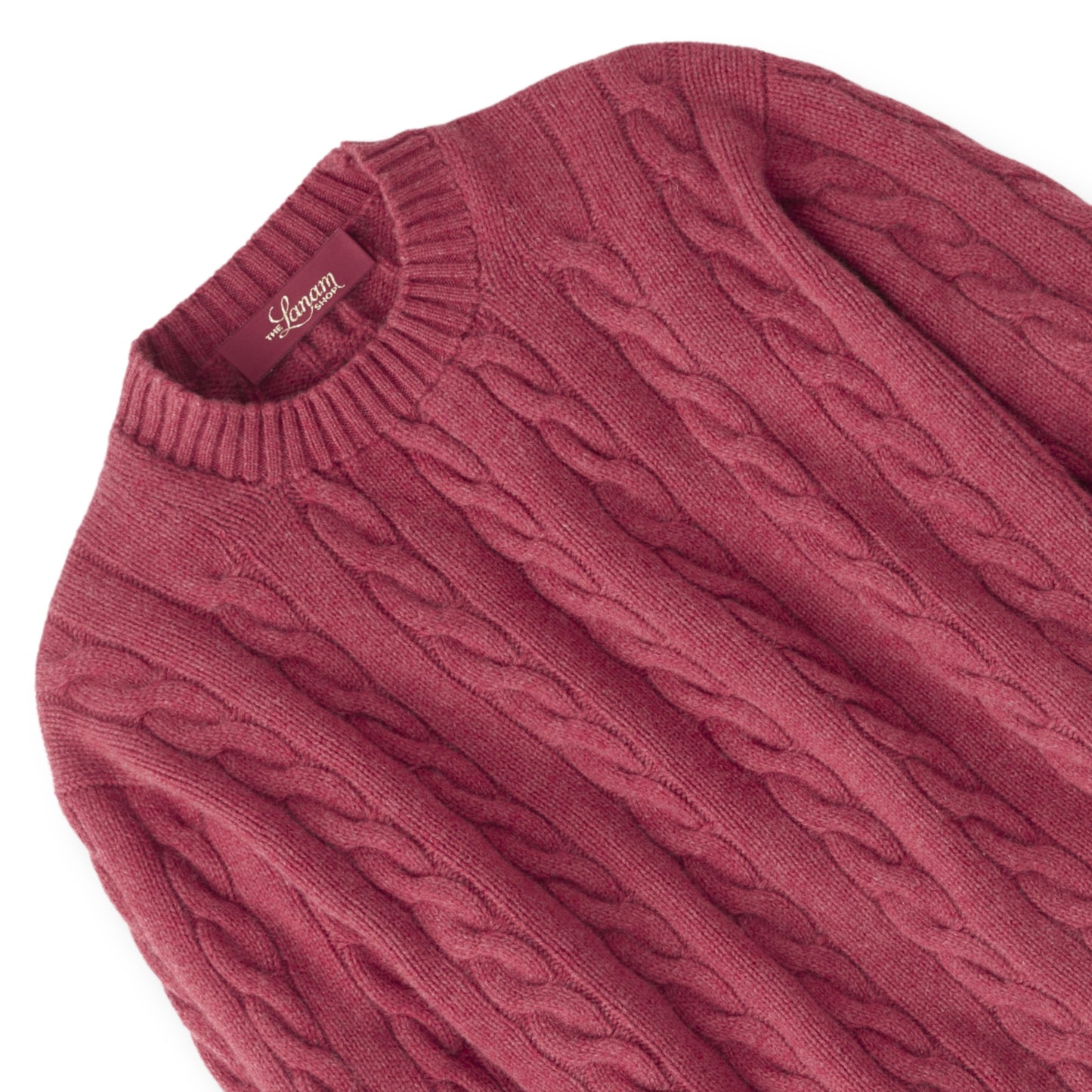 Cashmere Cable Knit Crew Neck Sweater