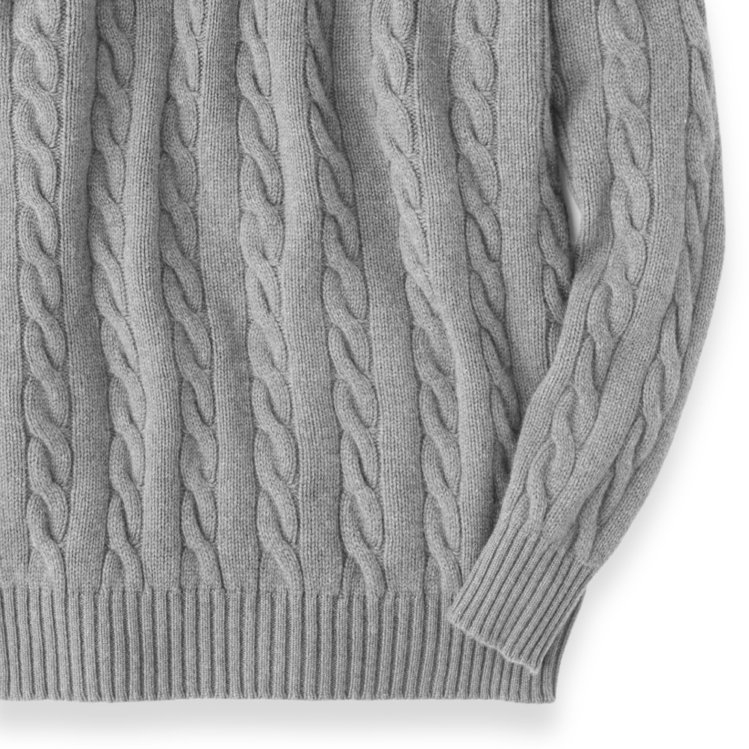 Men s Cashmere Cable Knit Crew Neck Sweater The Lanam Shop