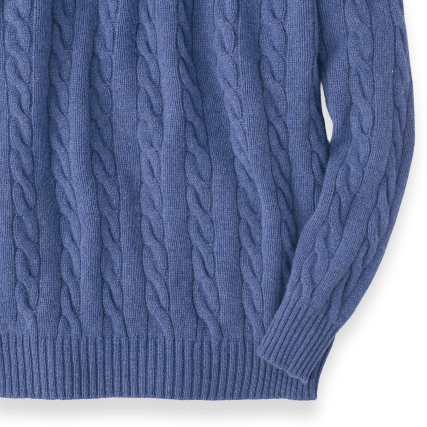 Cashmere Cable Knit Crew Neck Sweater