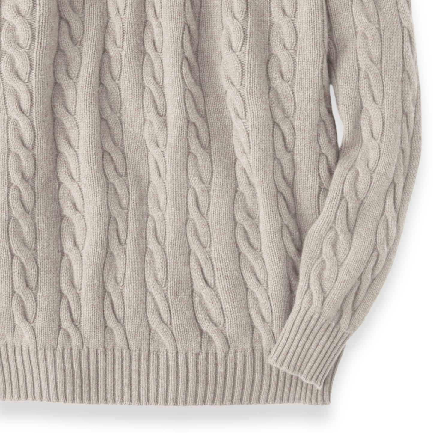 Cashmere Cable Knit Crew Neck Sweater