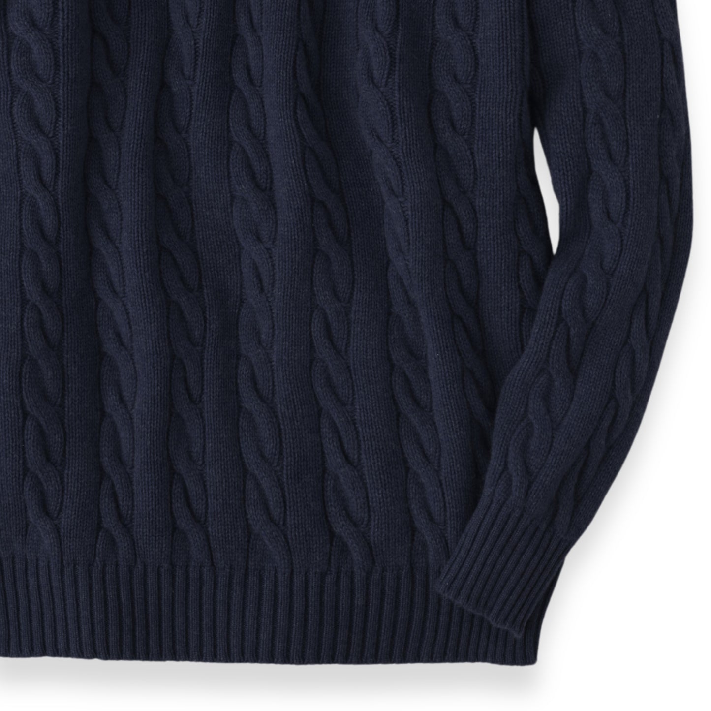 Cashmere Cable Knit Crew Neck Sweater