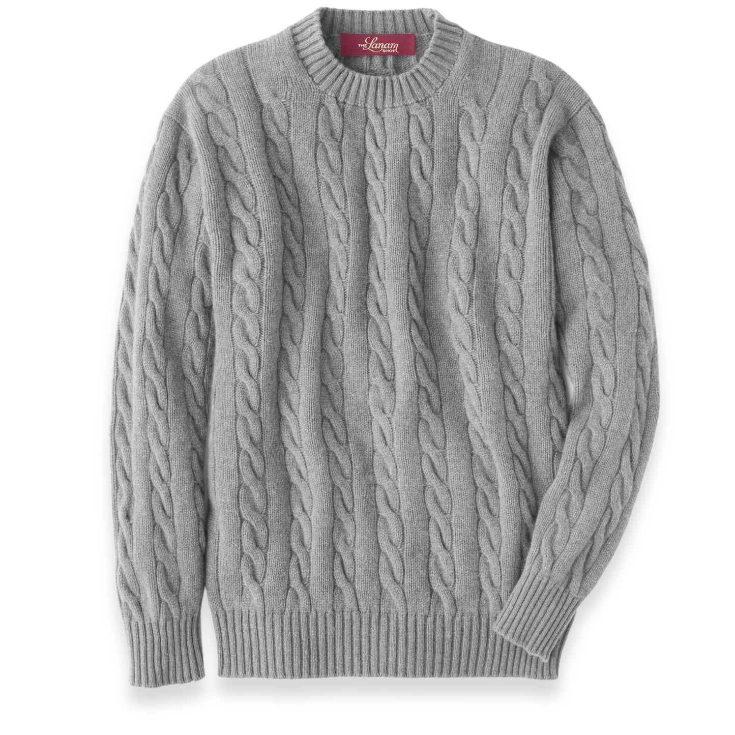 Cashmere Cable Knit Crew Neck Sweater