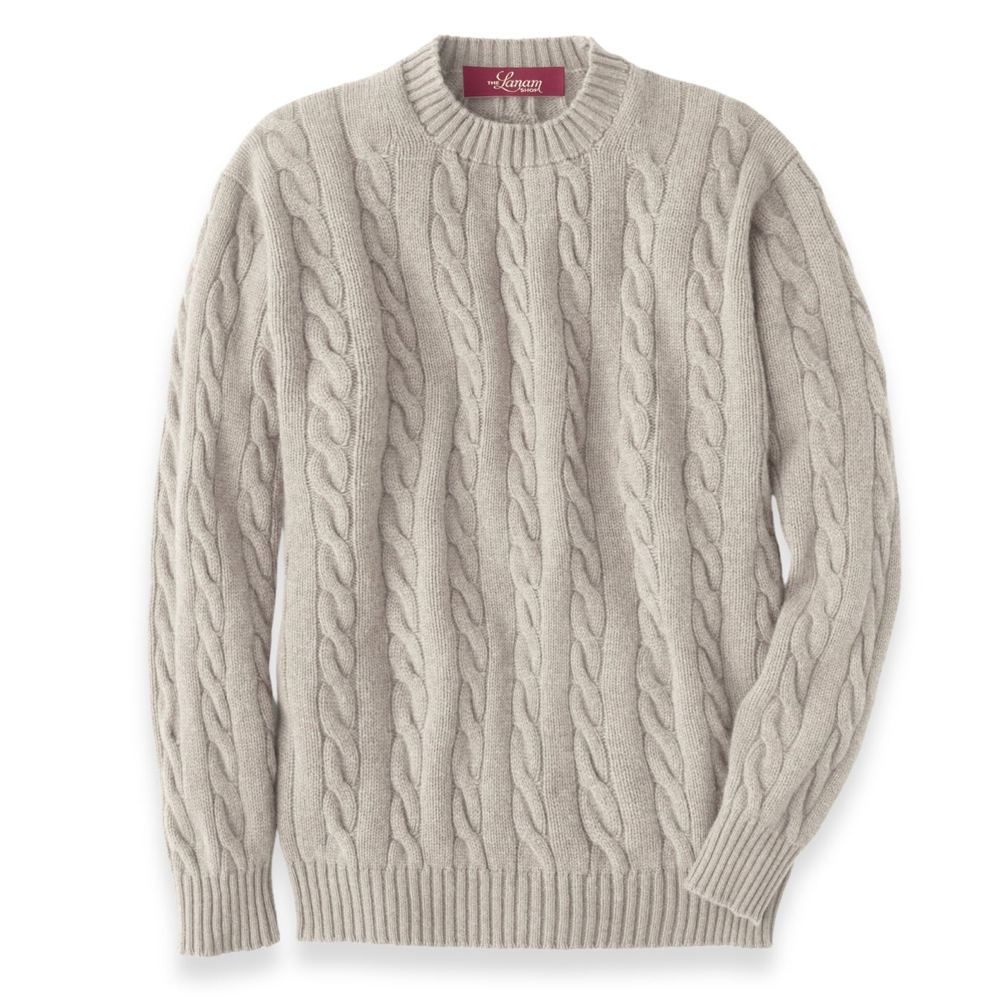 Cashmere Cable Knit Crew Neck Sweater