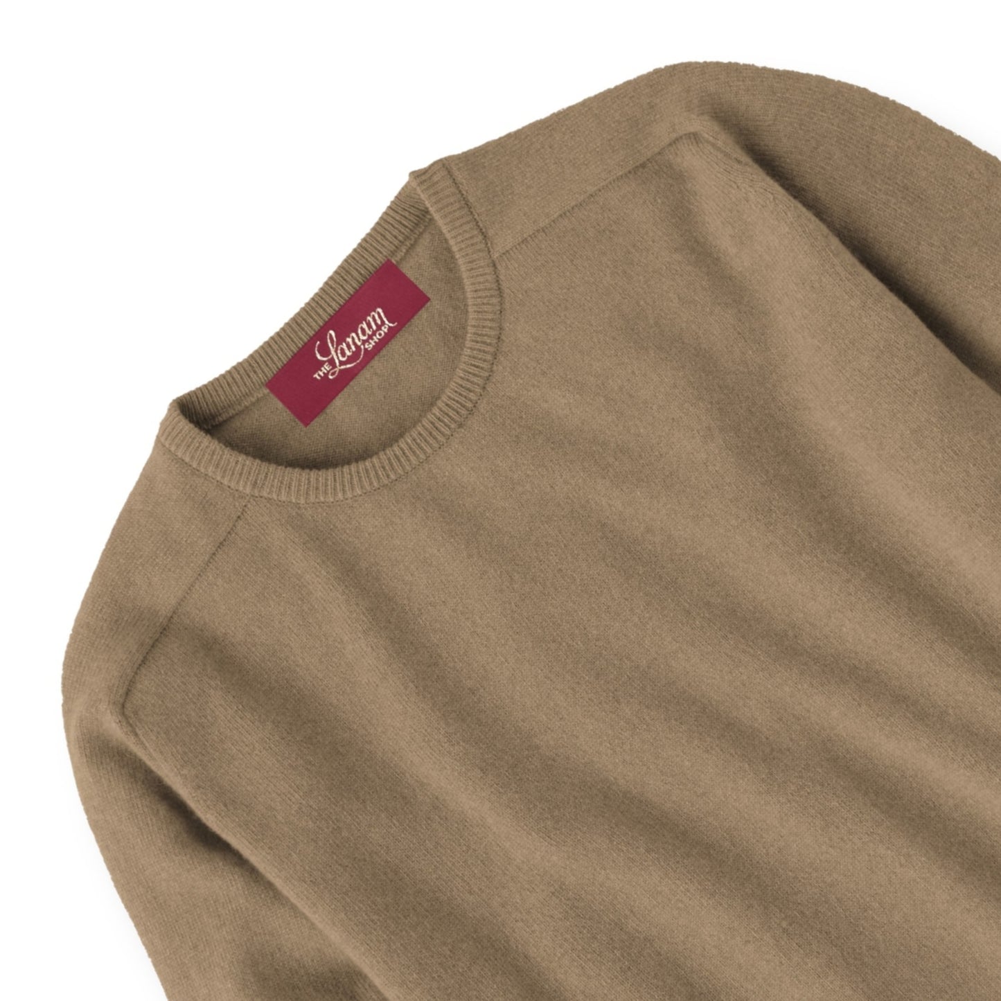 Men's Cashmere Crew Neck Sweater With Saddle Shoulder in Savannah