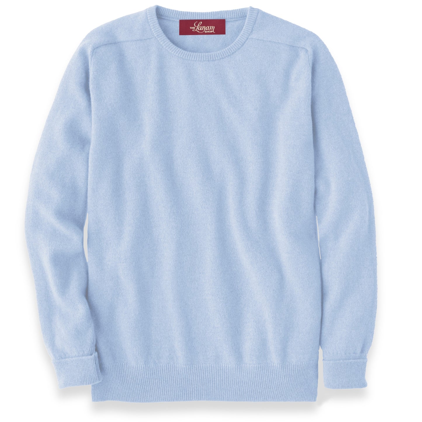 Men's Cashmere Crew Neck Sweater With Saddle Shoulder in Hyacinth