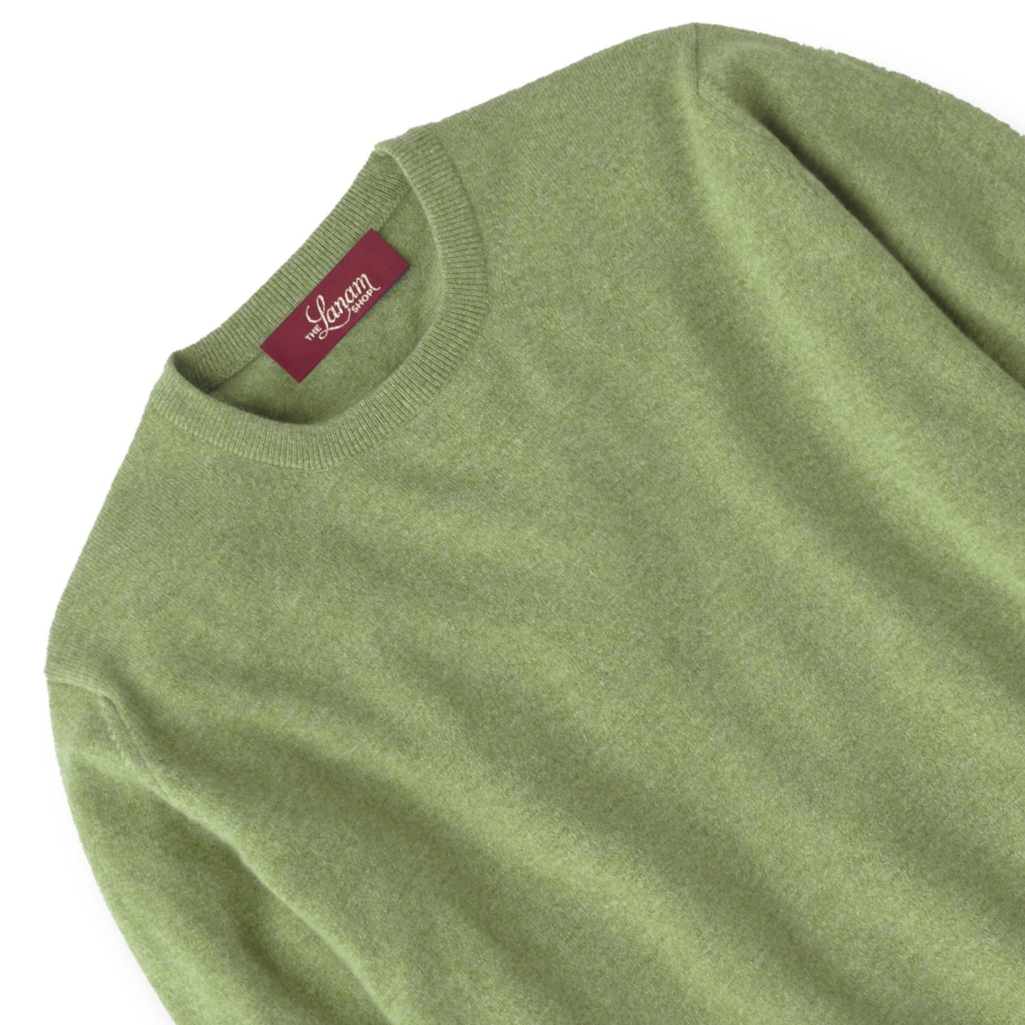 Men's Cashmere Crew Neck Sweater With Set-In Sleeve in Foliage