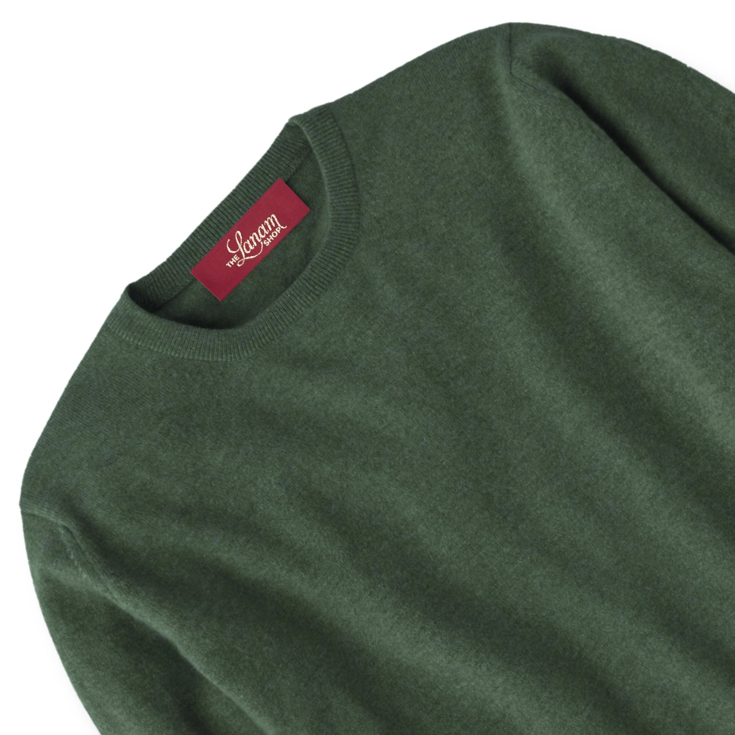 Men's Cashmere Crew Neck Sweater With Set-In Sleeve in Serpentine