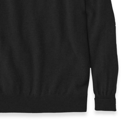 Men's Cashmere Crew Neck Sweater With Set-In Sleeve in Black