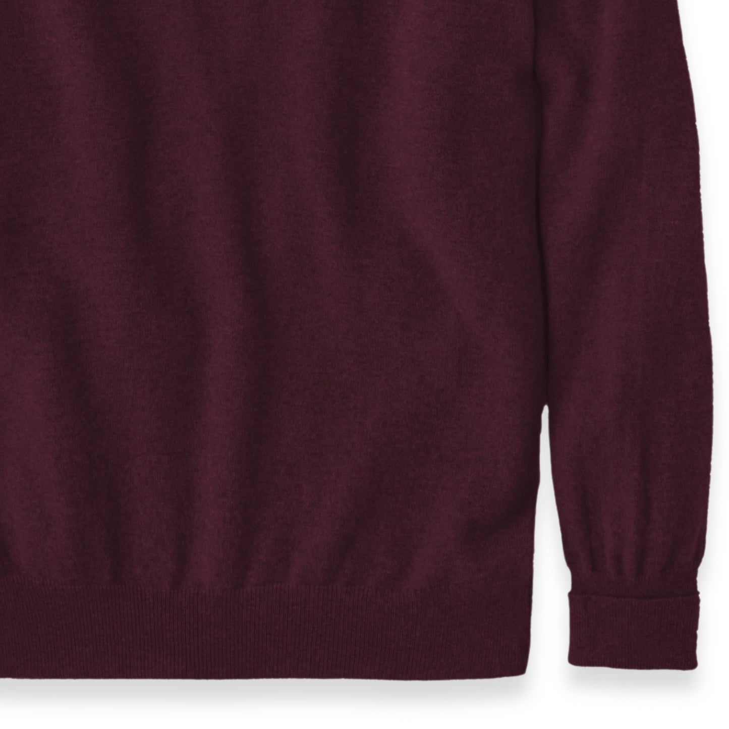 Men's Cashmere Crew Neck Sweater With Set-In Sleeve in Claret