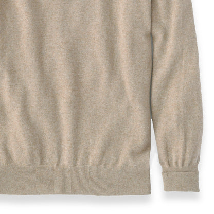 Men's Cashmere Crew Neck Sweater With Set-In Sleeve in Dark Natural