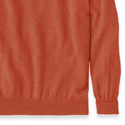 Men's Cashmere Crew Neck Sweater With Set-In Sleeve in Furnace