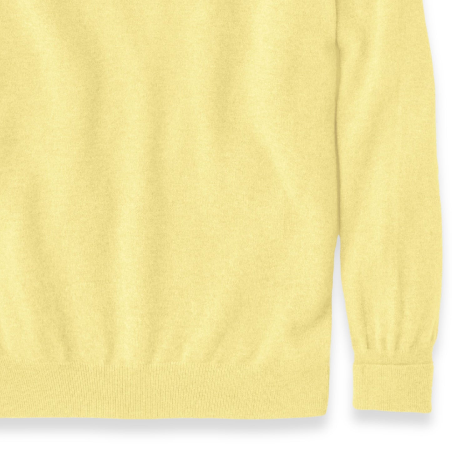 Men's Cashmere Crew Neck Sweater With Set-In Sleeve in Lemon Frost