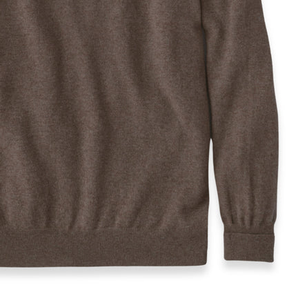 Men's Cashmere Crew Neck Sweater With Set-In Sleeve in Mocha